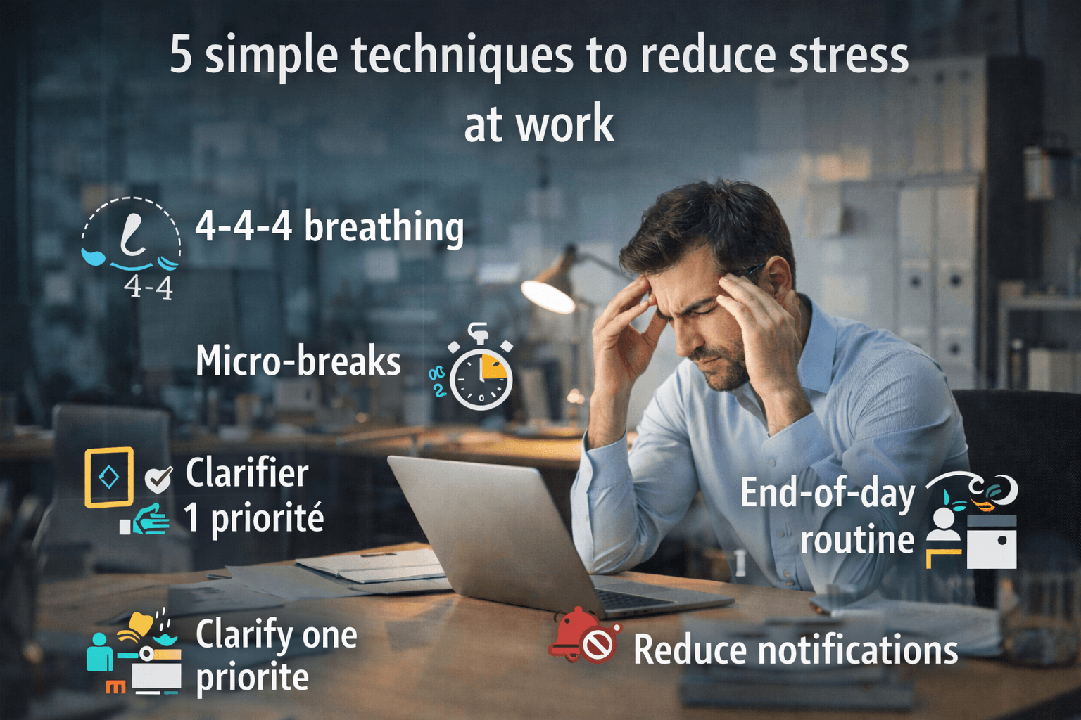 5 techniques simples pour réduire le stress au travail
